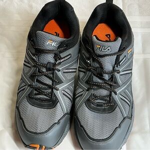 FILA Men’s Gray Athletic Sneakers with Orange Lining